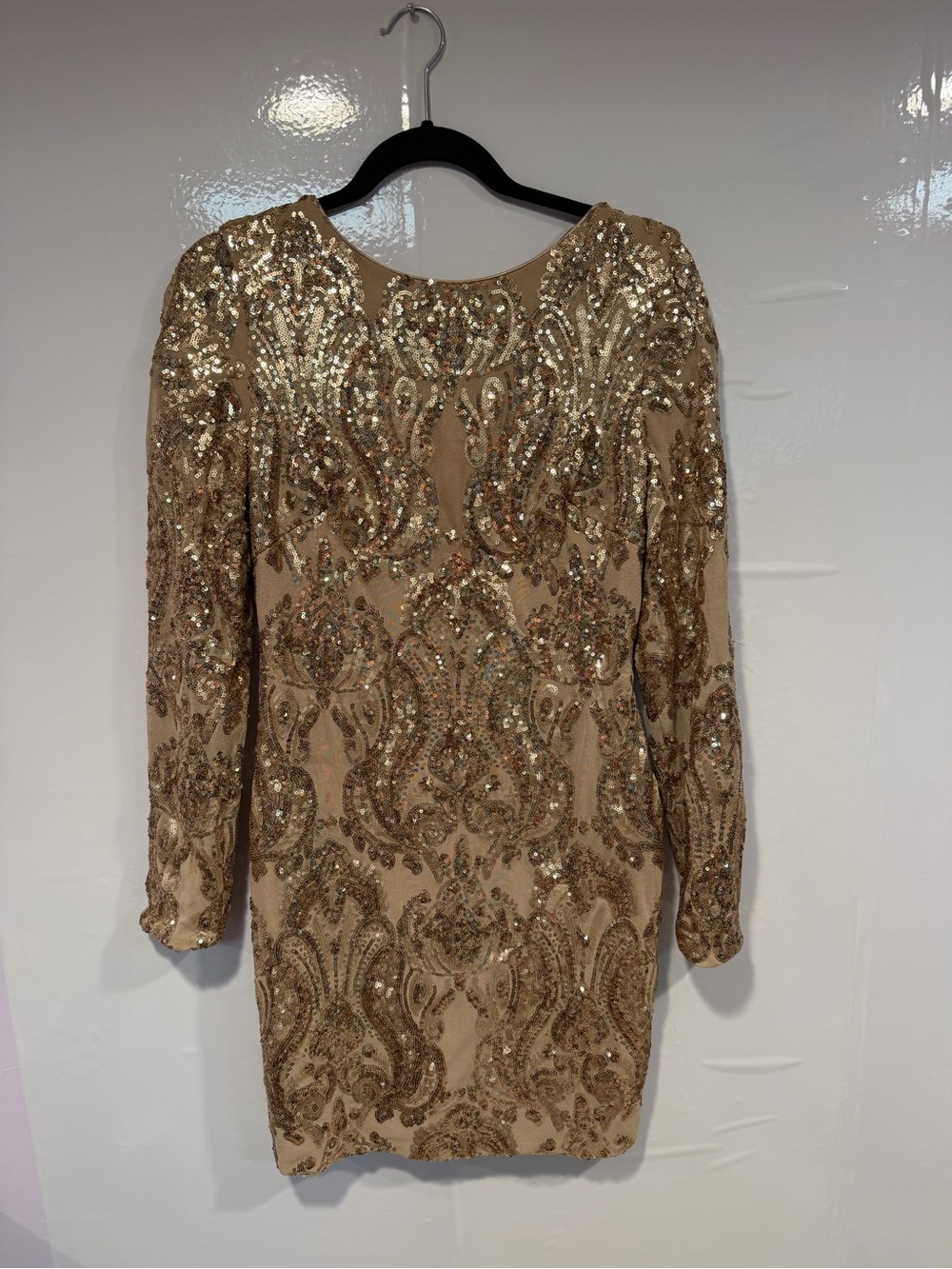 Gold Sequin NWT Dress the Population Long Sleeve Party Dress